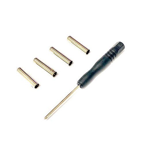 Metal Aglets Shoelace Tips Set of 4 and Screws Includes Screwdriver Black