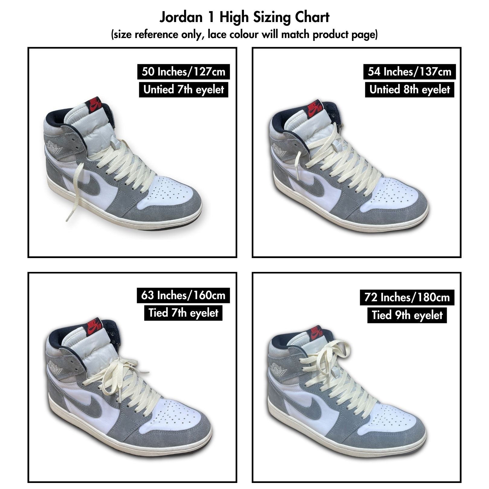 Jordan 1 low lace length best sale