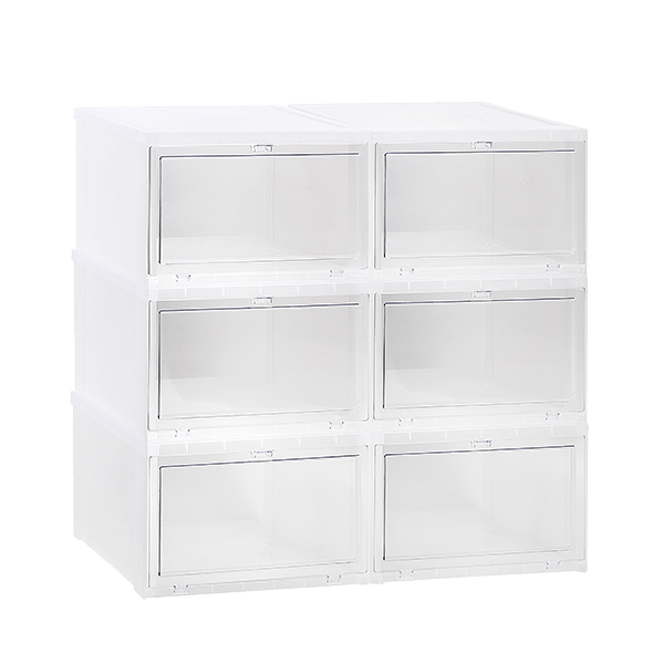 Boxing Day Sale // Drop Front Sneaker Display Cases | Clear - Pack of 6 Cases - LaceSpace